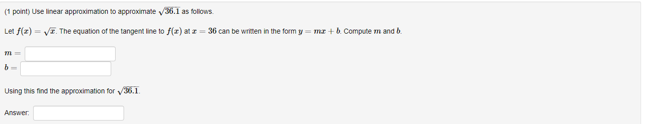 = The equation ot the tangent line to f(x) at a: =
