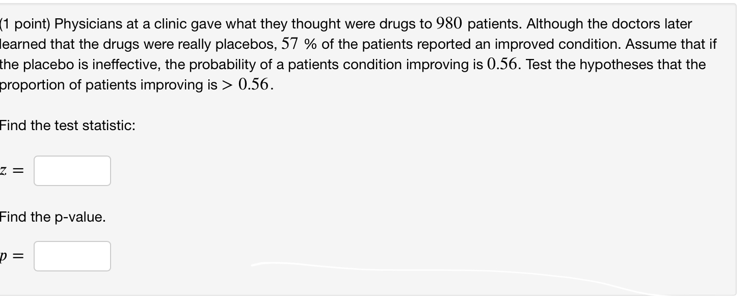 test statistic: Find the pvalue. p: (1 point) An Office of Admission