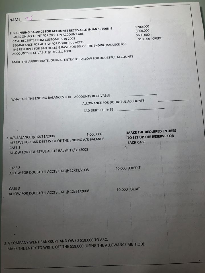 How to make the appropriate journal entry for Allow for Doubtfull Accounts?