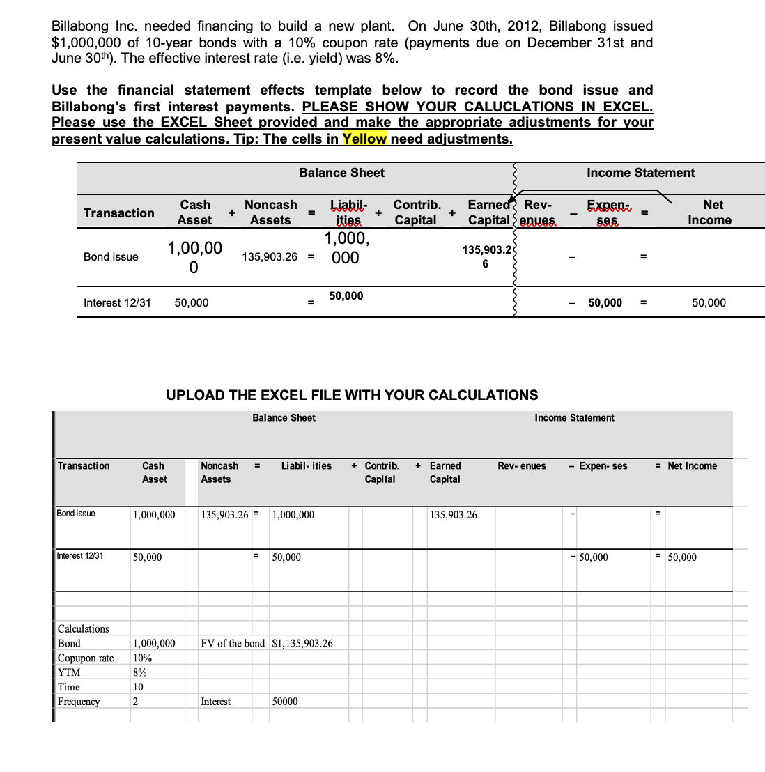 with the balance sheet is completed and correct. That is the information