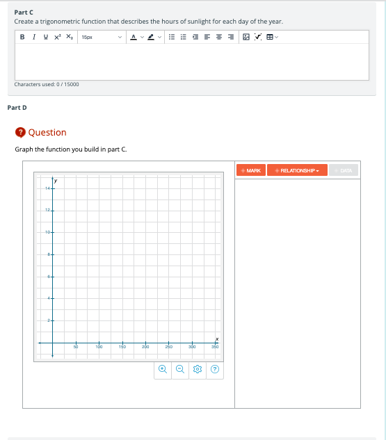 used: 0/15000MARK RELATIONSHIP F DATA LINEAR EXPONENTIAL QUADRATIC LOGARITHMIC CUSTOMModeling Sunlight In