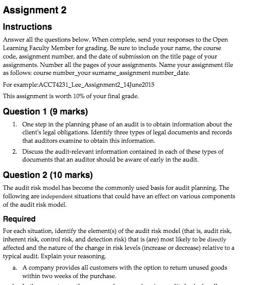  Assignment 2 Instructions Answer all the questions below . When complete