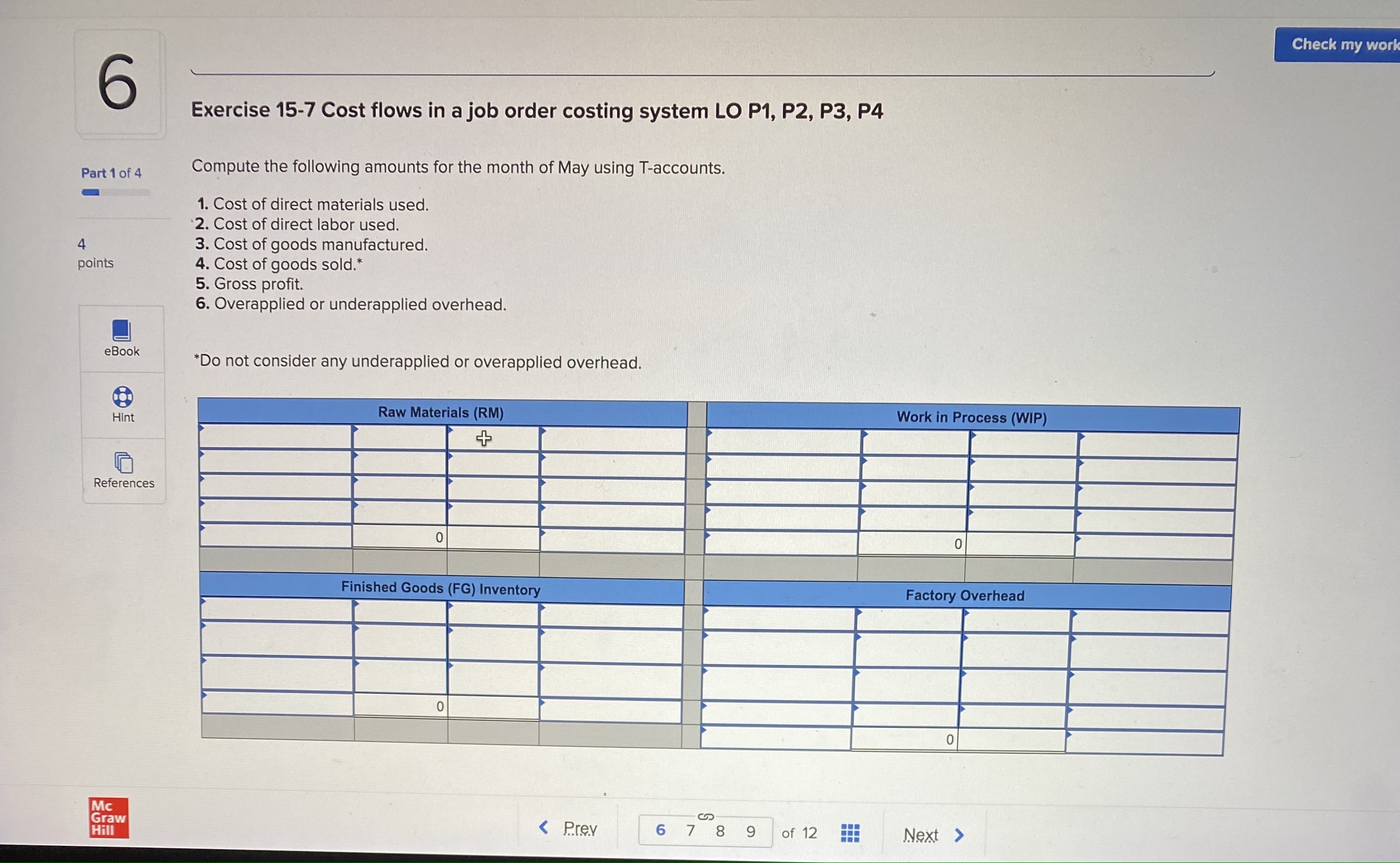 job order costing system LO P1, P2, P3, P4 Part 1 of