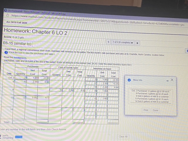I need help answering this question. Do Homework - Byron Roberson -