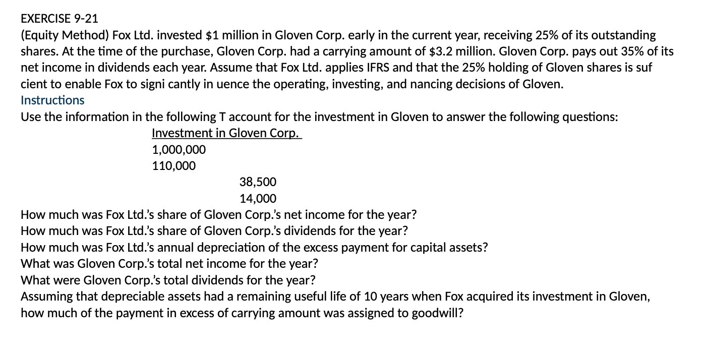 Corp. early in the current year, receiving 25% of its outstanding shares.