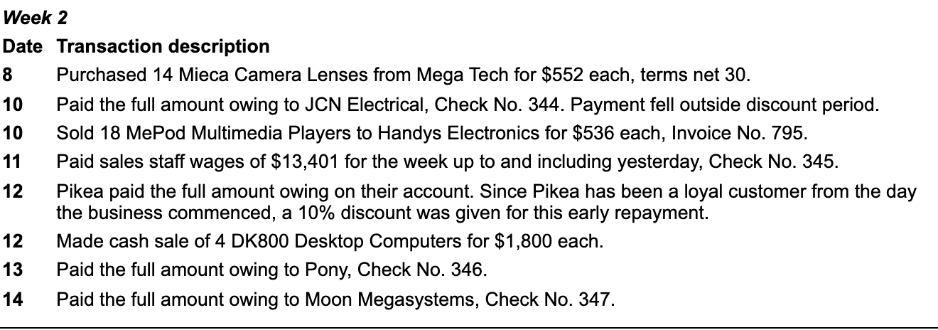 from Mega Tech for $552 each, terms net 30. 10 Paid the