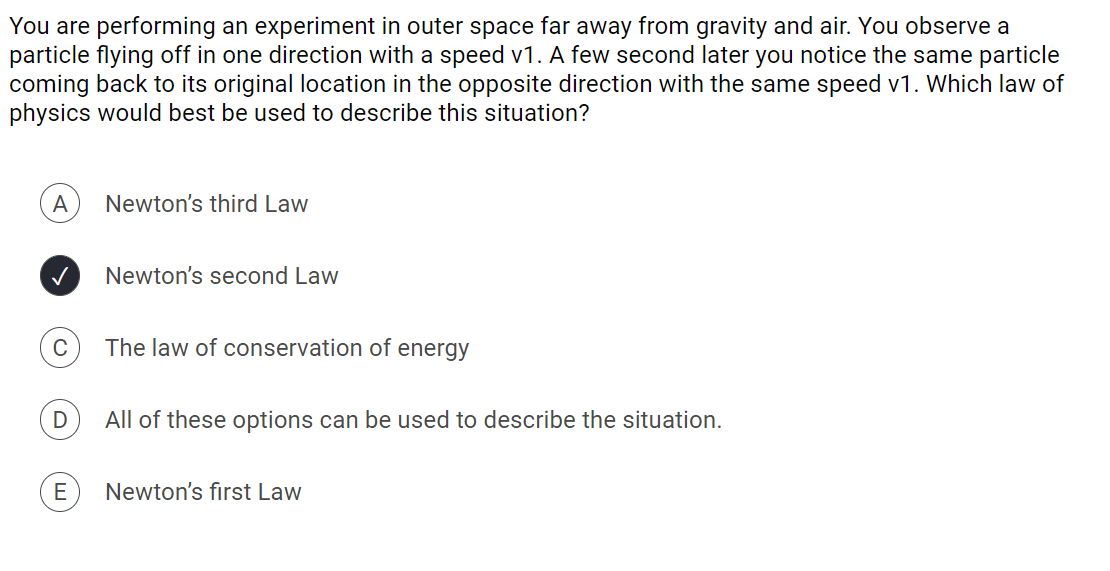 gravity and air. You observe a particle flying off in one direction