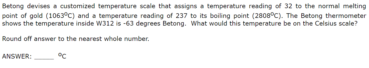 of 32 to the normal melting point of gold (10630C) and a