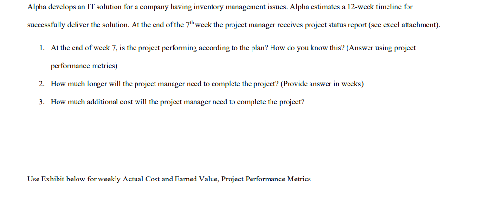  Alpha develops an IT solution for a company having inventory management