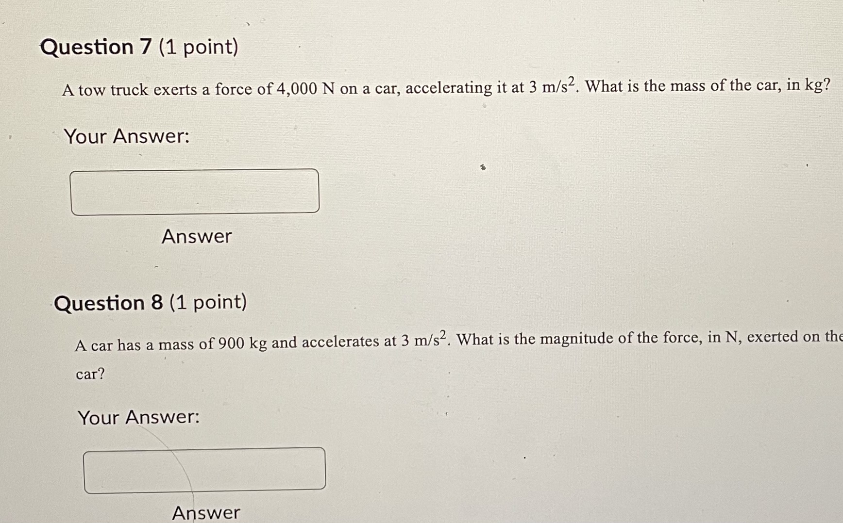 at rest with a constant force of 21 N. What is the