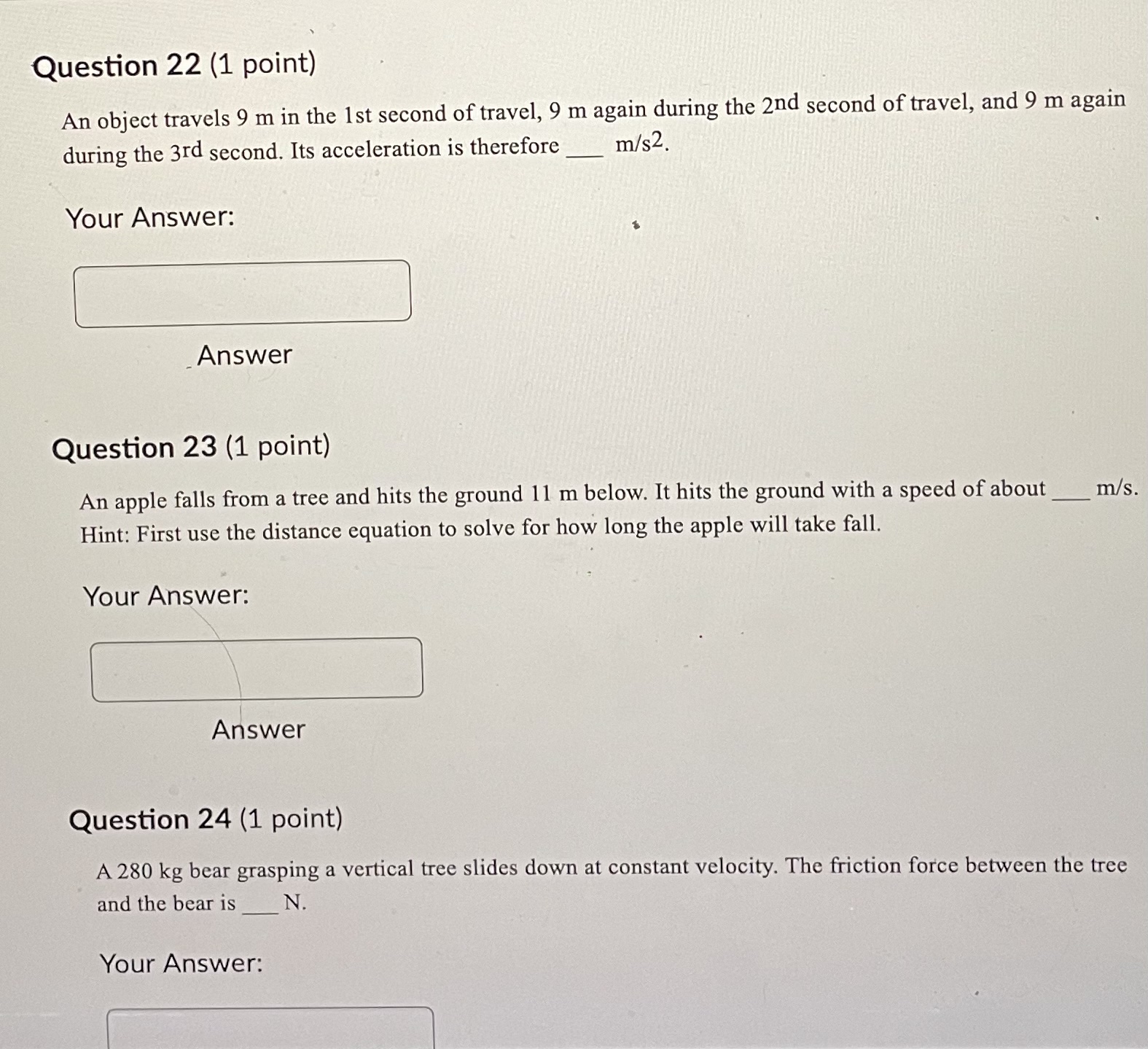 shaft. How deep (m) is the shaft? Your Answer: Answer Question 29