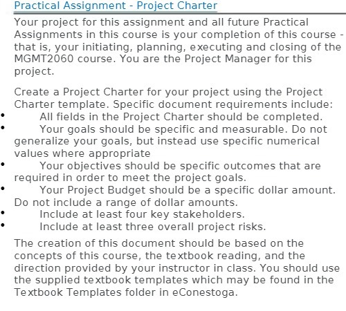 all future Practical assignments in this course is your completion of this