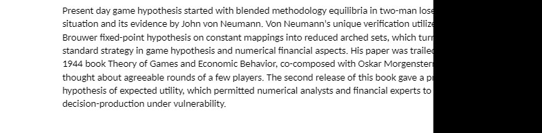 lose situation and its evidence by John von Neumann. Von Neumann's unique