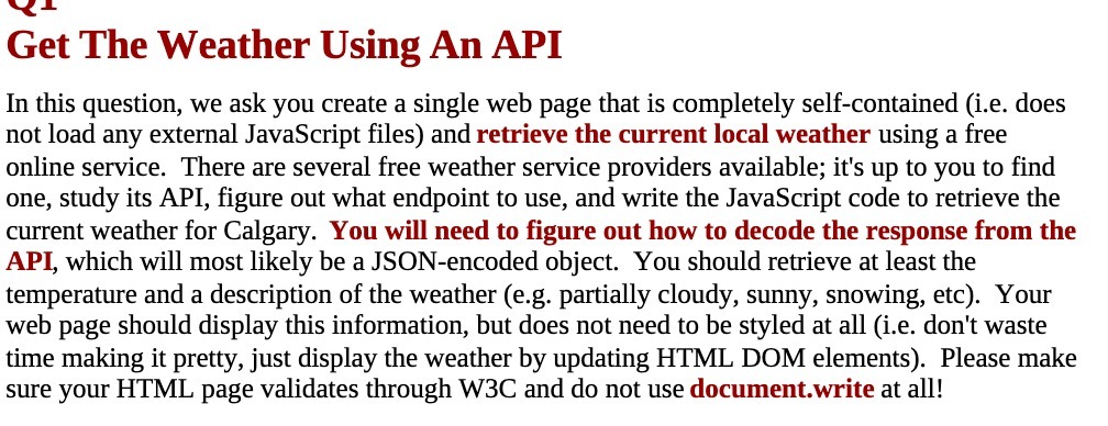 \\{L Get The Weather Using An API In this question, we