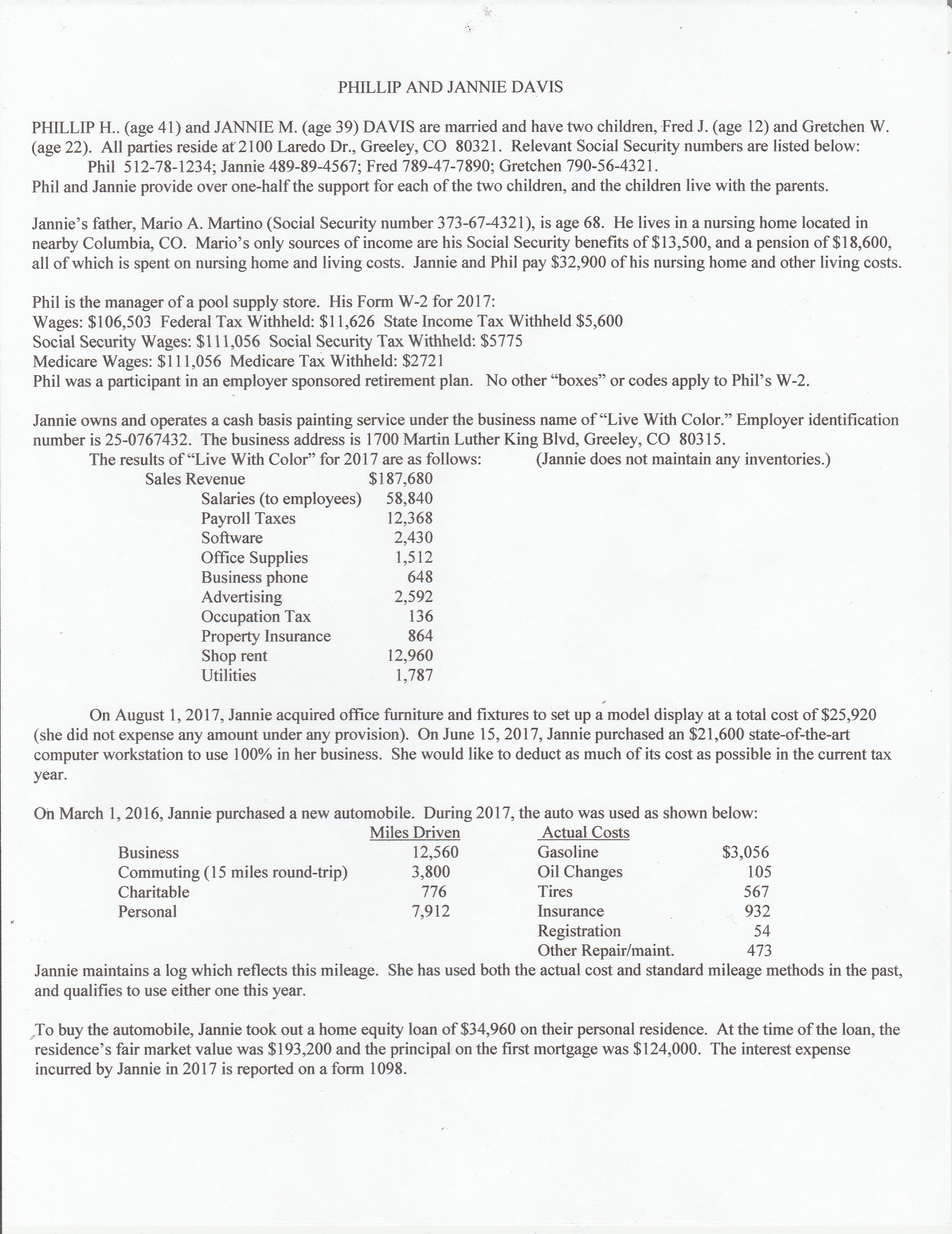 M. (age 39) DAVIS are married and have two children, Fred J.