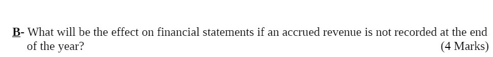 B What will be the effect an financial statements if an