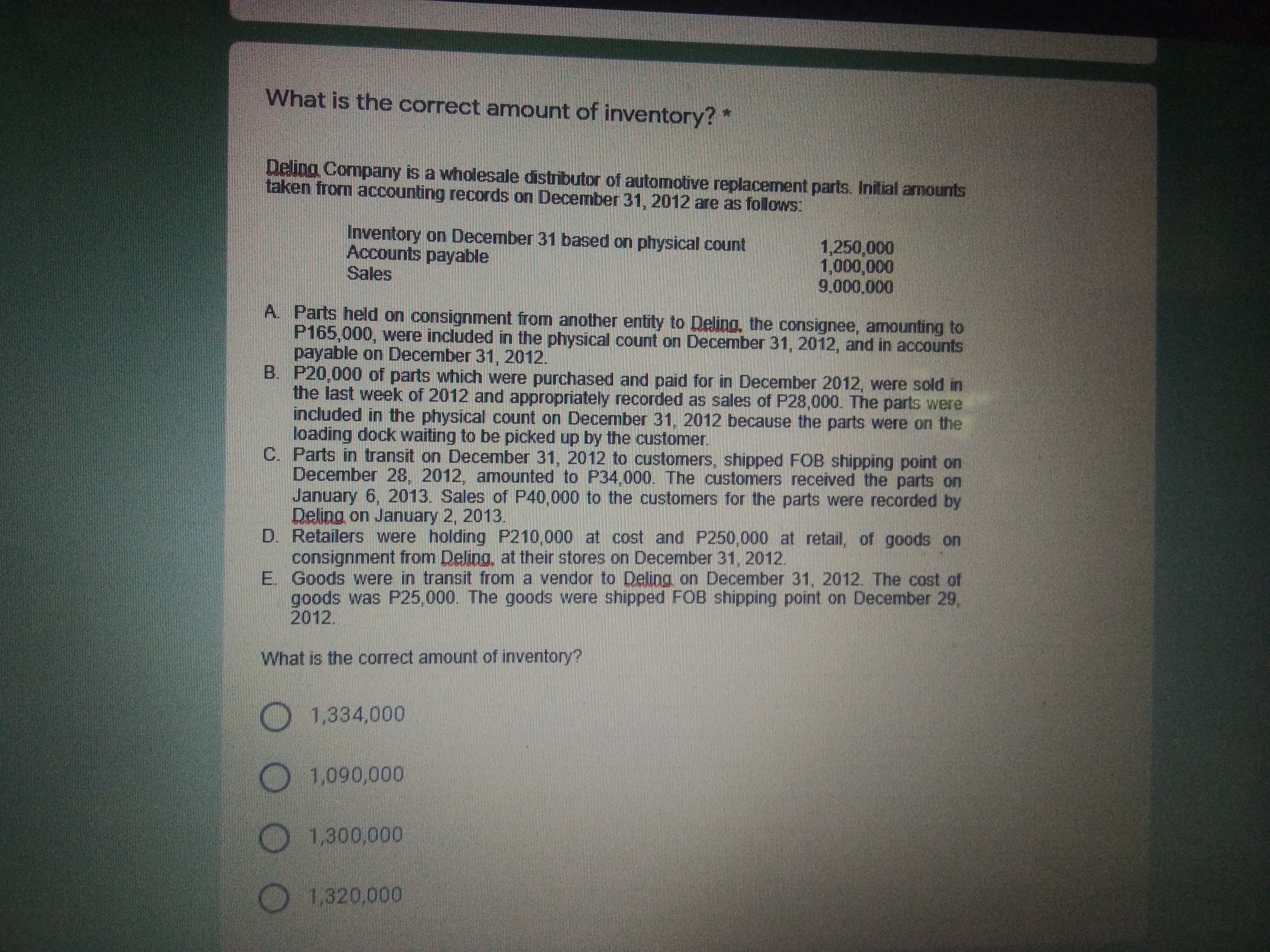 PROBLEMS. What is the adjusted cost of the inventory on December 31,