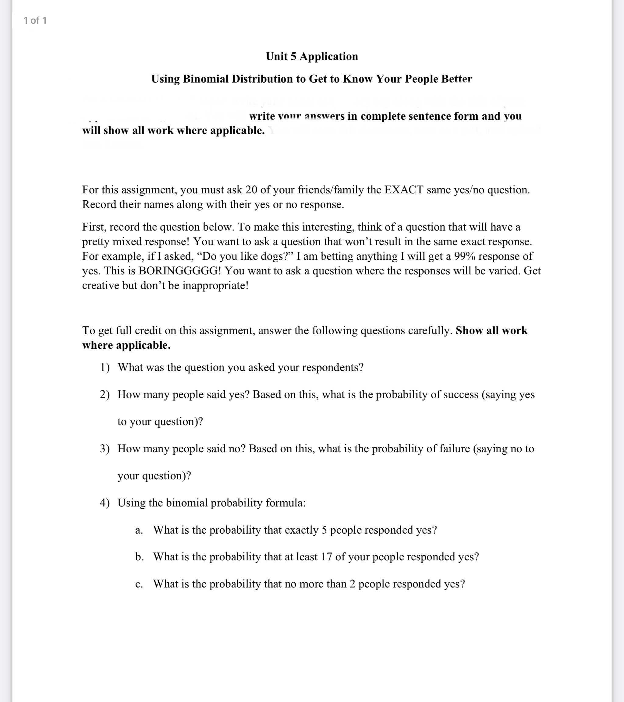 People Better - A write vmlr answers in complete sentence form and