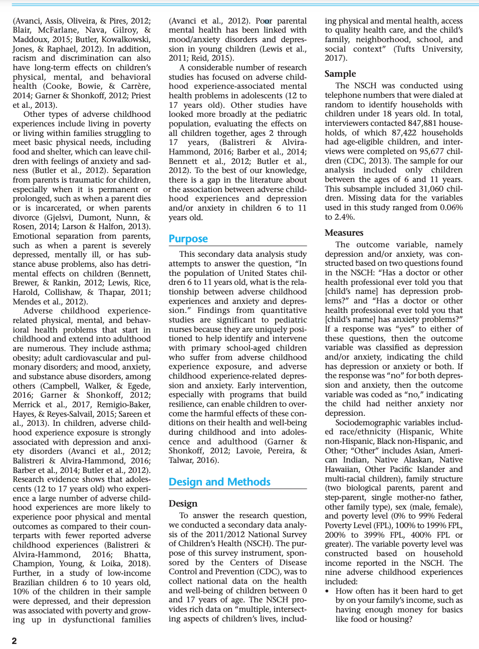 Experiences on Anxiety and Depression In Children Aged 6 to 11 Years