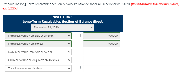 of BaIM.ce December 2020 Note receivable from sale of division Note receiva