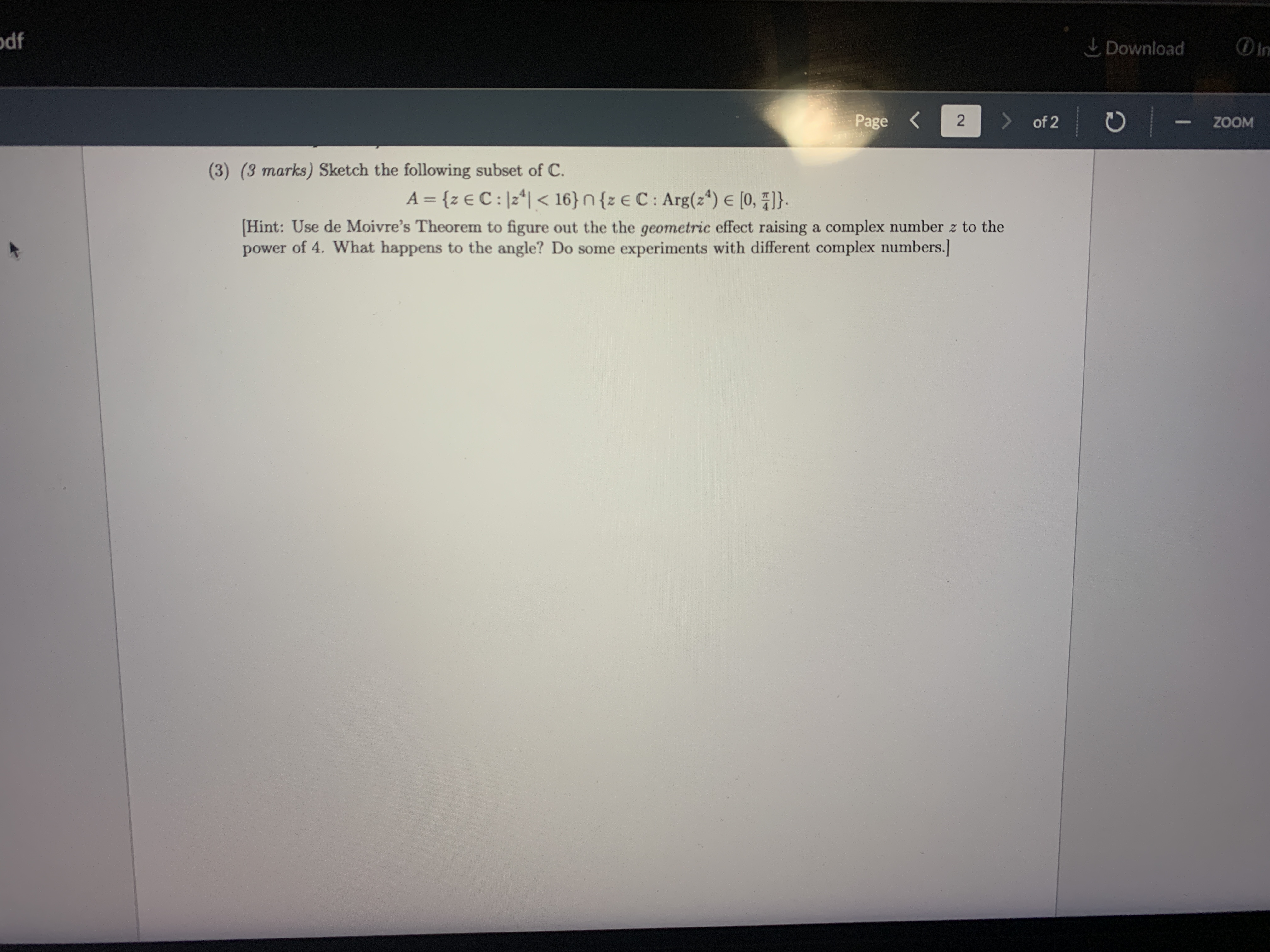 Download ?age < (3) (3 marks) Sketch the following subset of C.