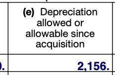 (e) Depreciation allowed or allowable since acquisition 2 156.