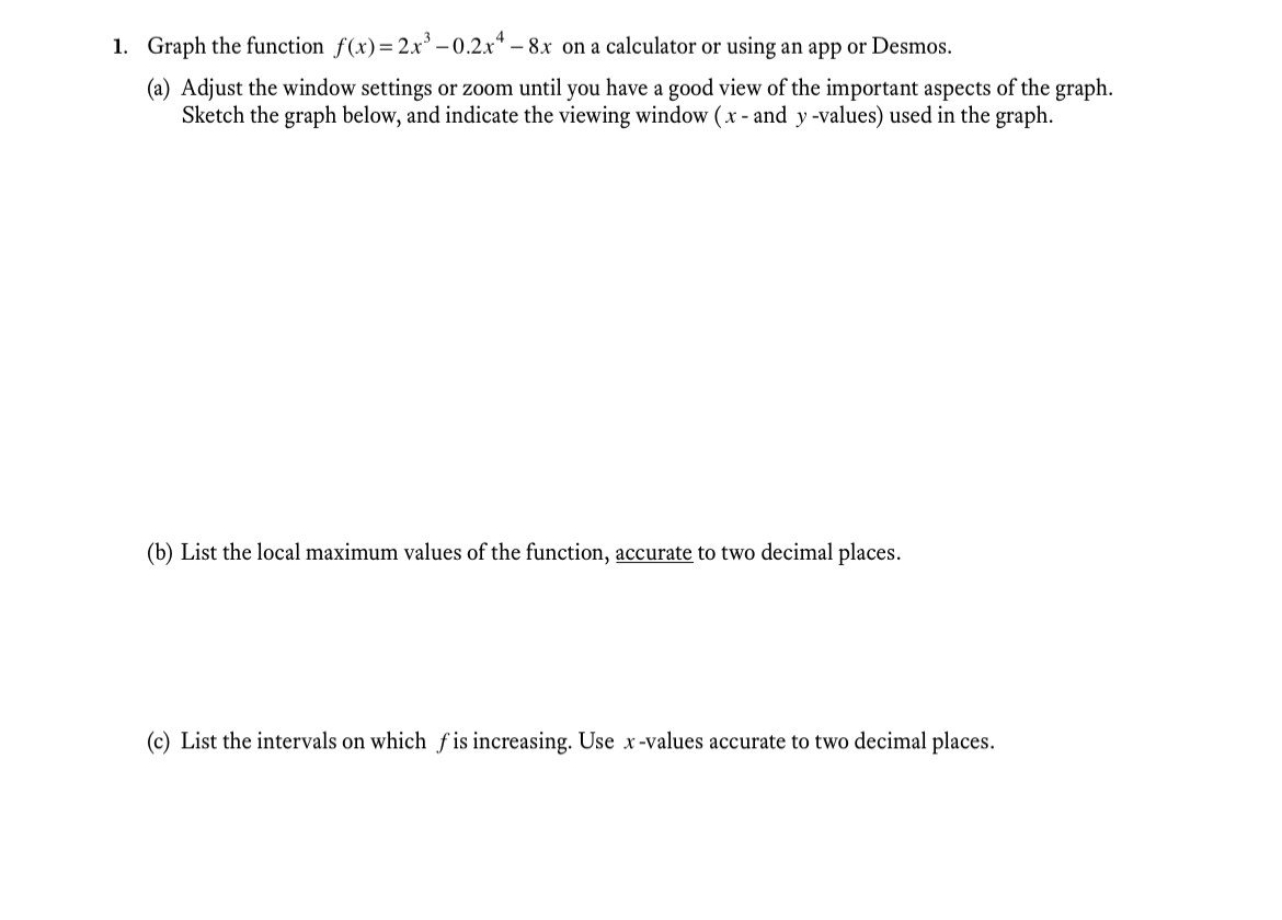 a calculator or using an app or Desmos. (a) Adjust the window