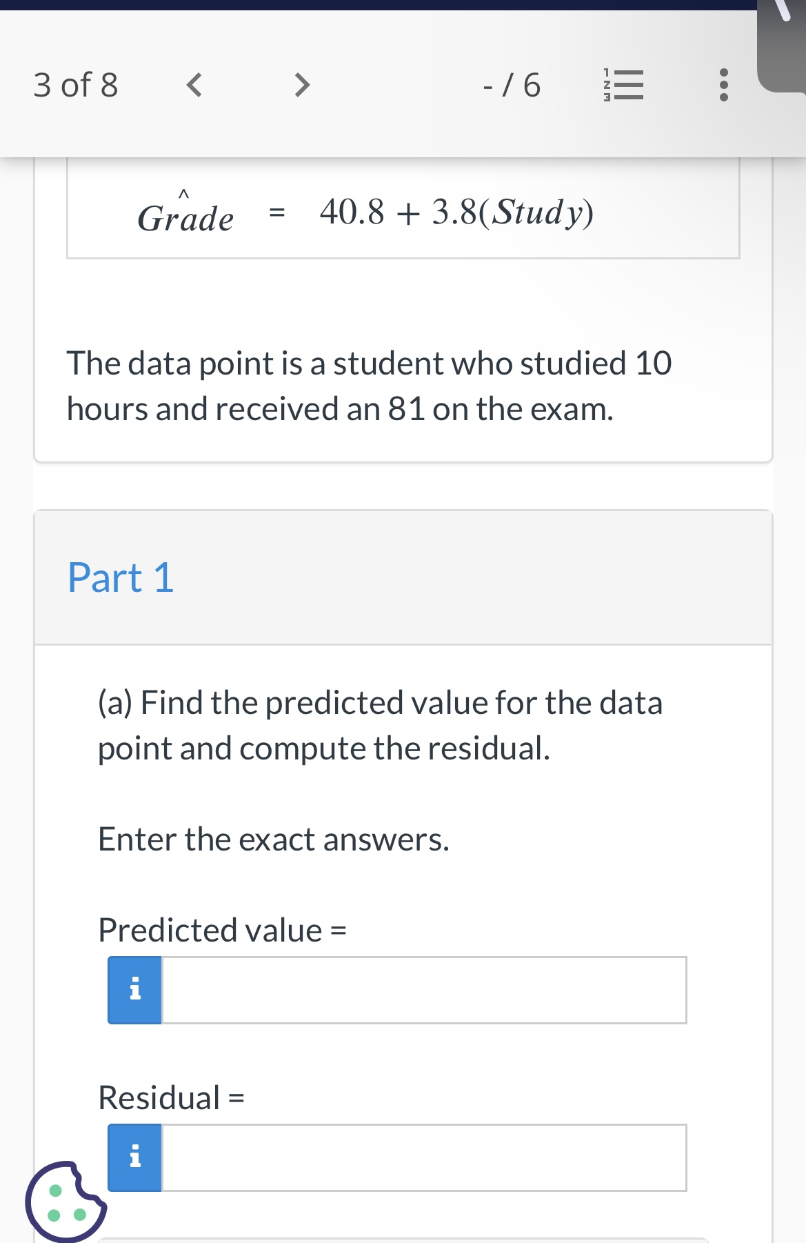 0.006 Intercept Po : Slope B1 :With which of the foll does