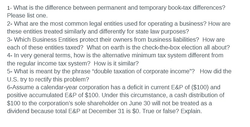 Please list one. 2- What are the most common legal entities used