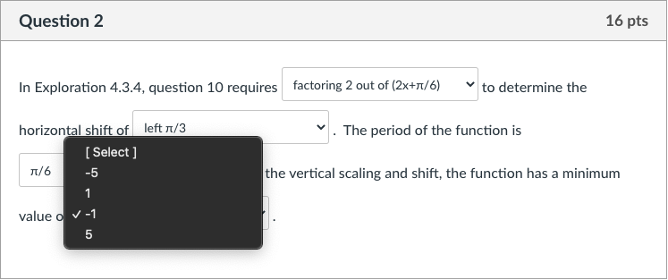 vertical scaling and shift, the function has a minimum 2TT value of