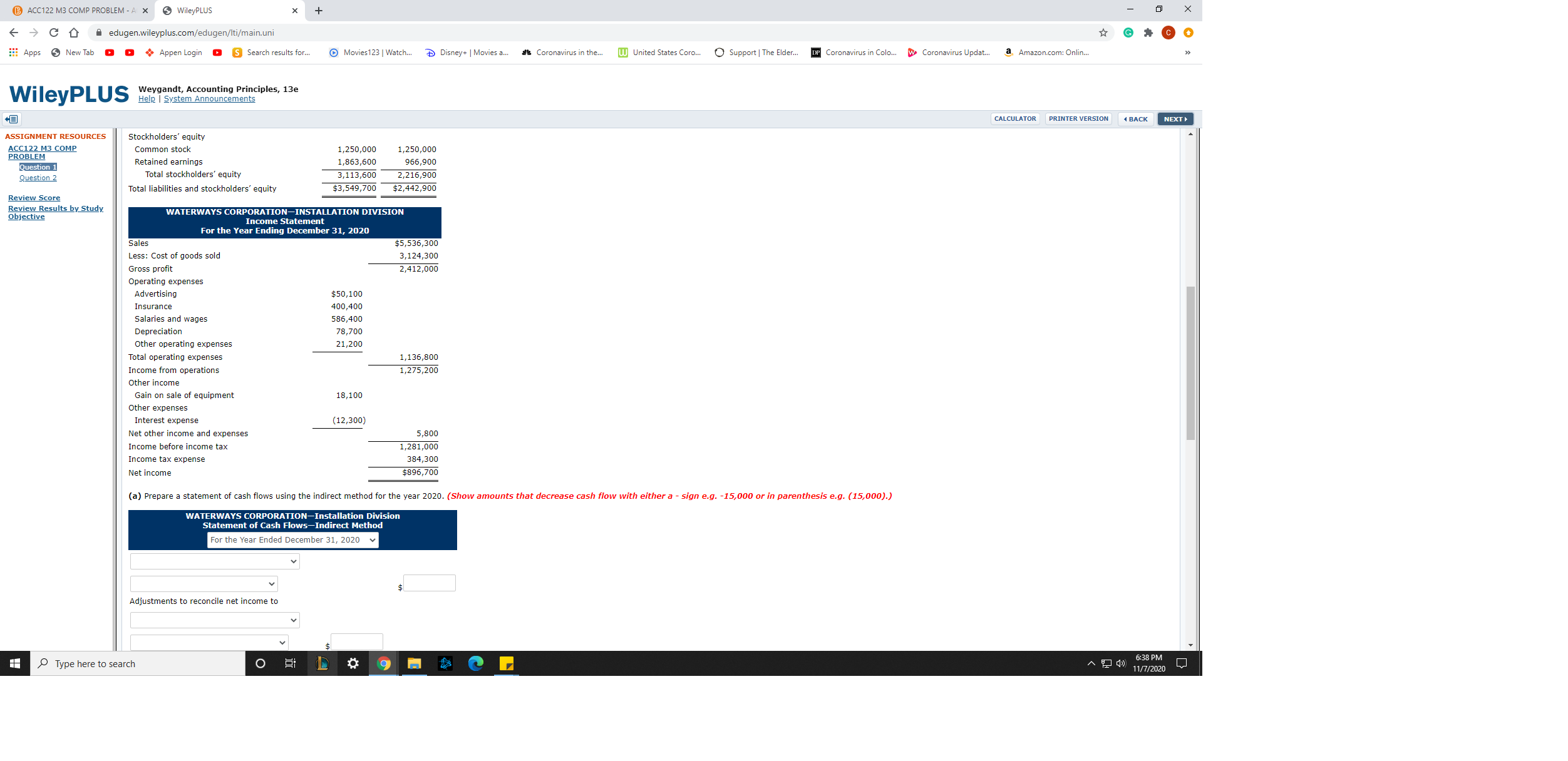 WileyPLUS Weygandt, Accounting Principles, 13e Help | System Announcements CALCULATOR PRINTER VERSION