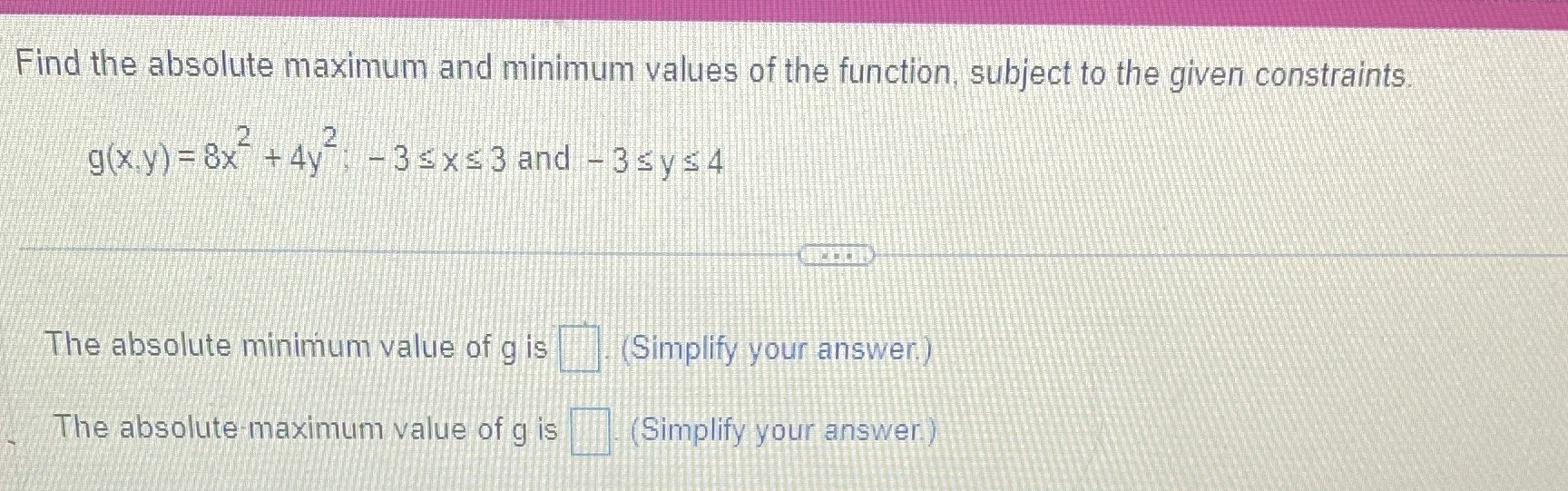 Find the absolute maximum and minimum values Find the absolute maximum and
