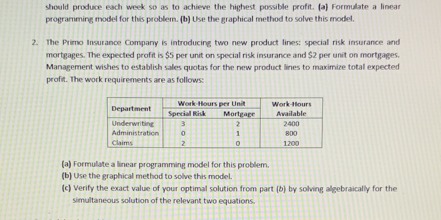 linear programming: graphical method should produce each week so as to achieve