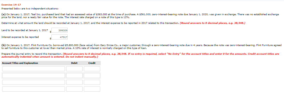 1, 2017, Teal Inc. purchased land that had an assessed value of