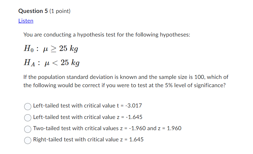 a test to determine if the true mean packet loss has decreased