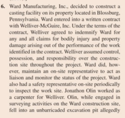 6. Ward Manufacturing, Inc., decided to construct a casting facility on