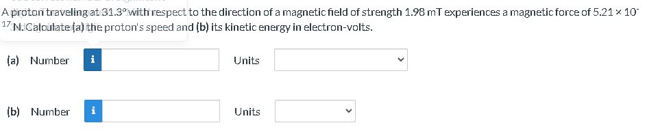 velocity v = (1.89 i -+4.70}-) m/s and the magnetic force acting