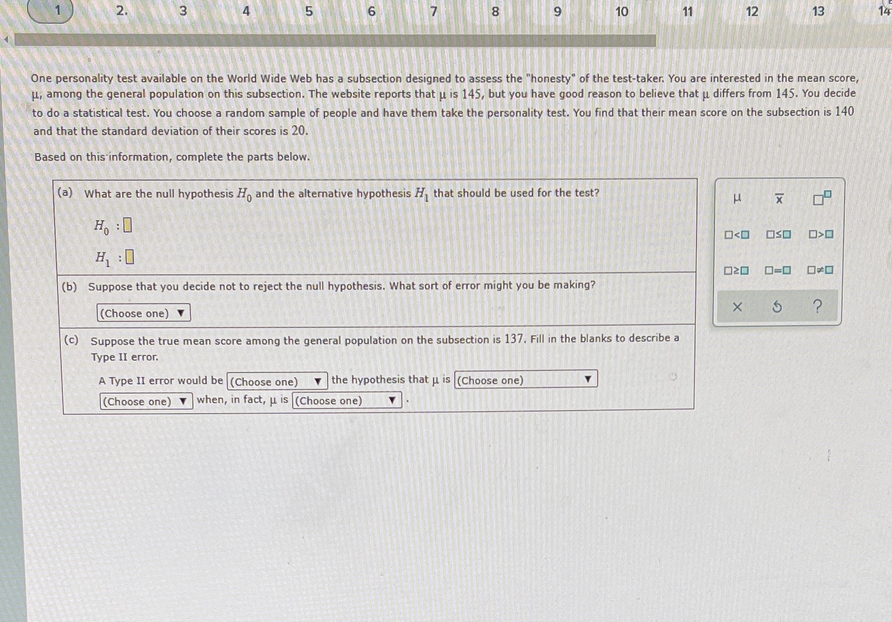 Please solve 1 2. 10 12 13 One personality test available on