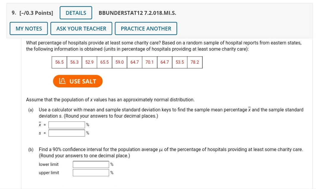 help please 9. [-10.3 Points] DETAILS BBUNDERSTAT12 7.2.018.MI.S. MY NOTES ASK YOUR