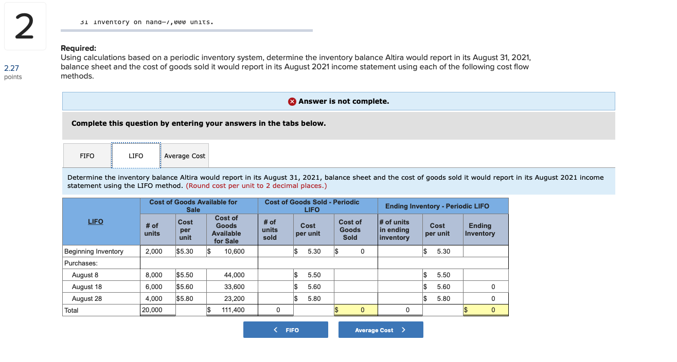  Return to 2 18 Purchased 6,000 units for $5.60 each. 25