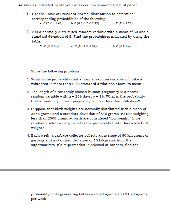 Problem: Answer as indicated. Write your answers in a separate sheet of