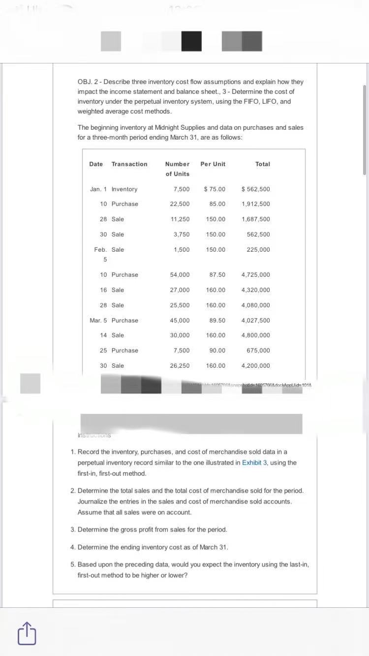 OBJ. 2 - Describe three inventory cost flow assumptions and explain