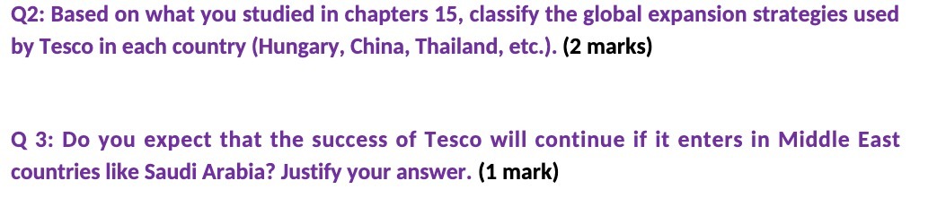 global expansion strategies used by Tesco in each country (Hungary, China, Thailand,