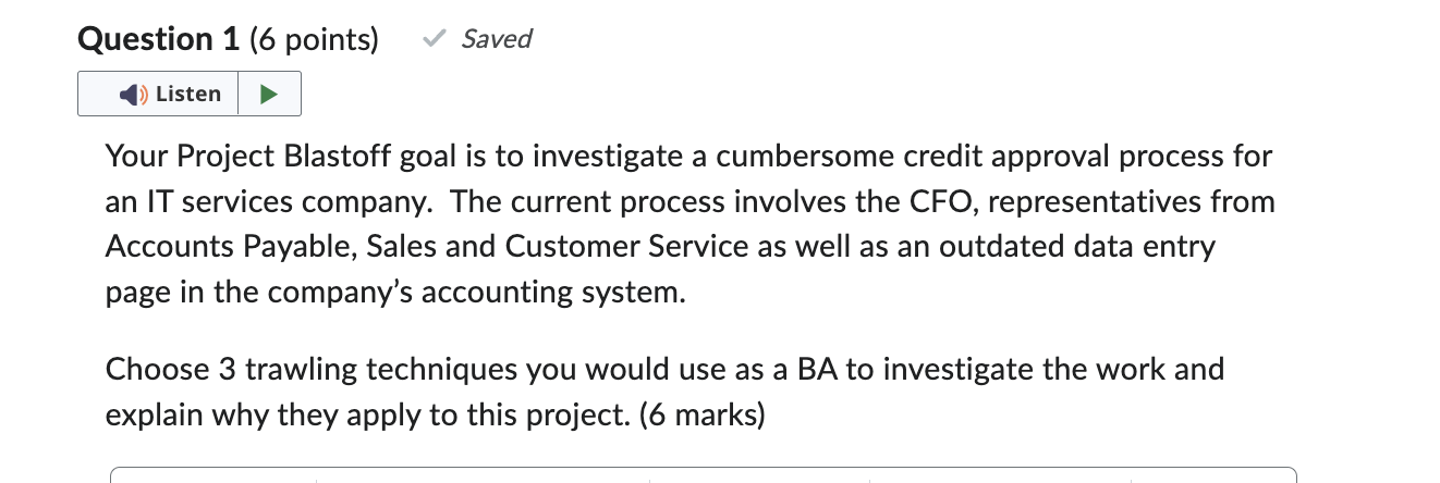 Project Blastoff goal is to investigate a cumbersome credit approval process for