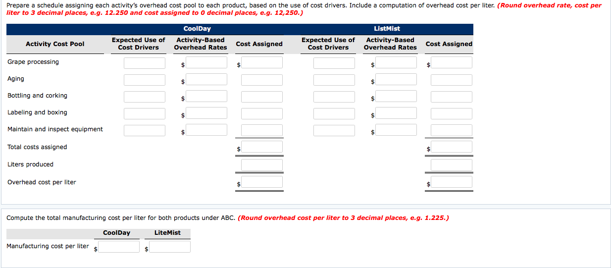 sells roughly 3,000,000 liters per year of a low-cost, high-volume product called