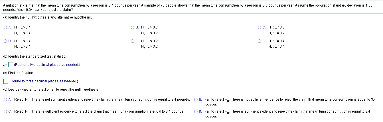 How do you compute?Please help Soon!parts a,b,c,d,e ? A nutritionist claims that