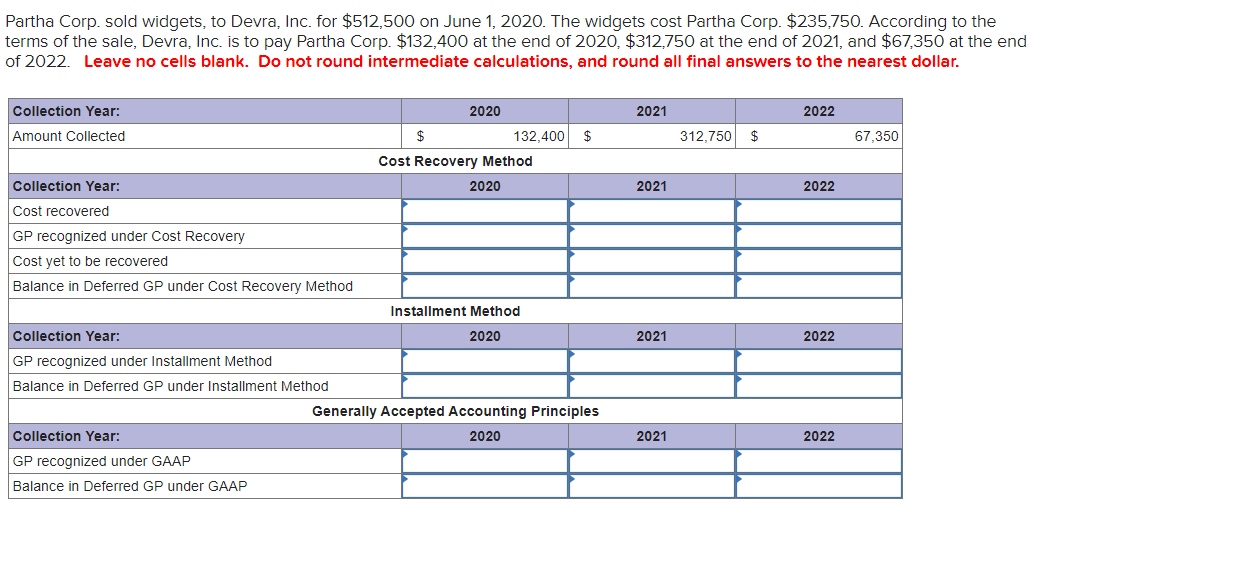 Please answer photo below Partha Corp. sold widgets, to Devra, Inc. for