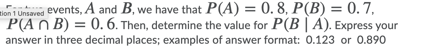 = 0.4 and P(Q n R) = 0.1. Find the value for
