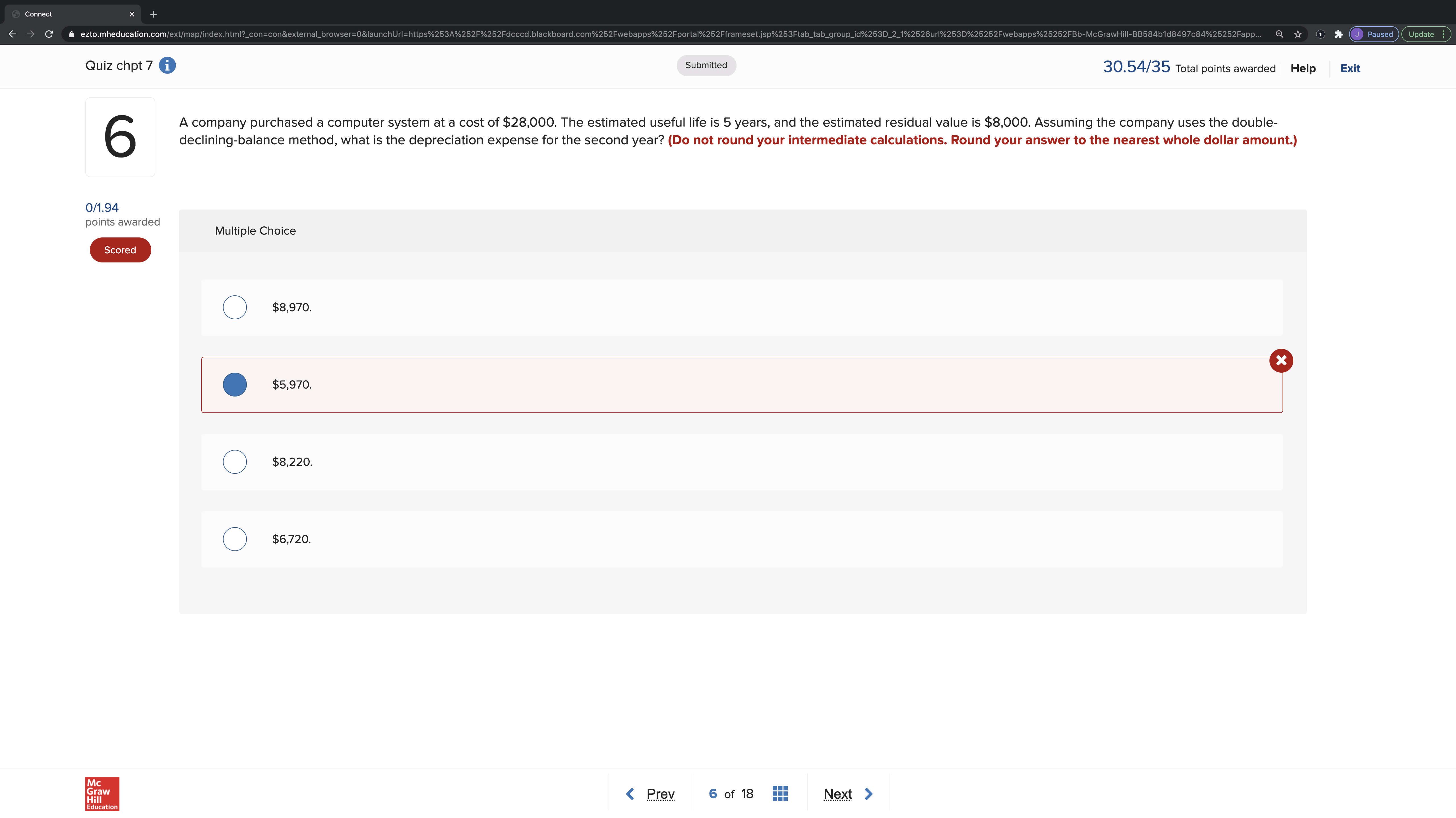 or loss on the sale? o-s mo 136/134 points awarded Scored 2.