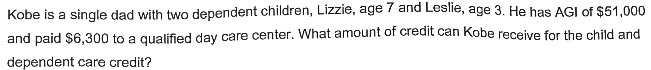  Kobe is a single dad with two dependent children, Lizzie, age